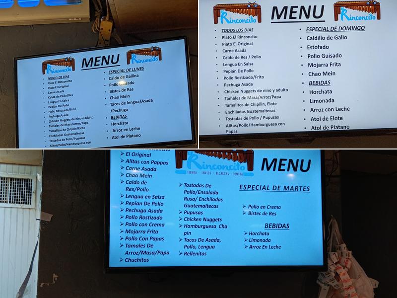 El Rinconcito Menu