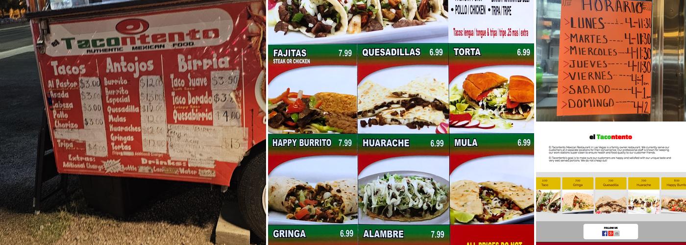 El Tacontento Menu