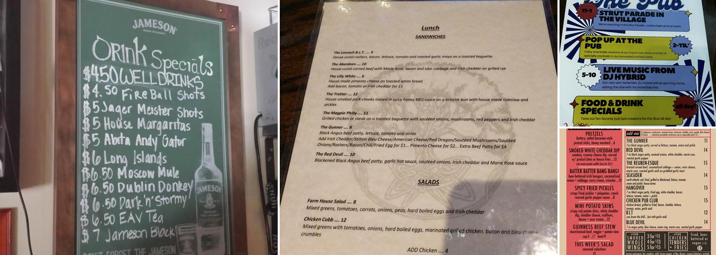 The Pub @ EAV Menu