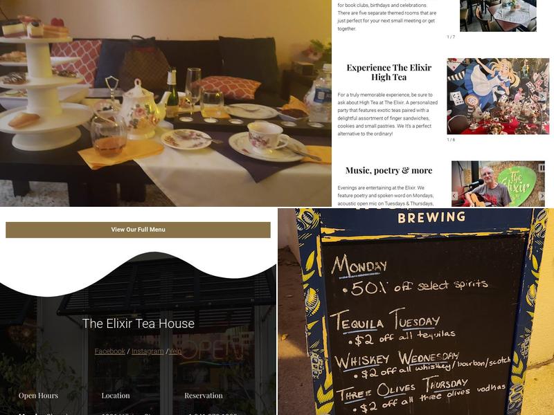 Elixir Tea House Menu