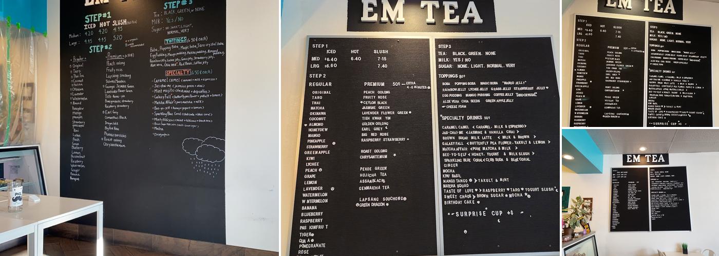 Em-tea Menu