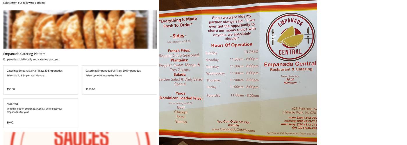 Empanada Central Menu