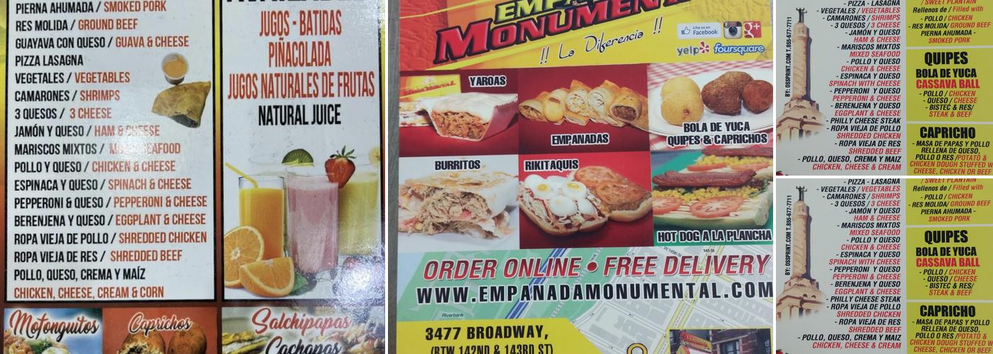 Empanadas Monumental Menu