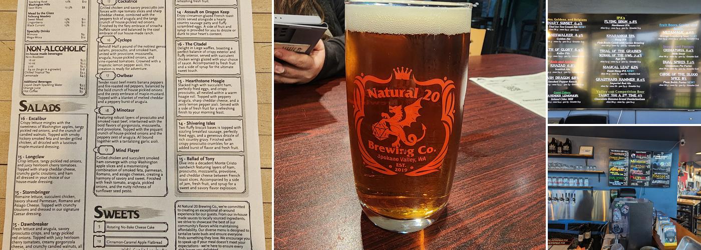 Natural 20 Brewing Co. Menu