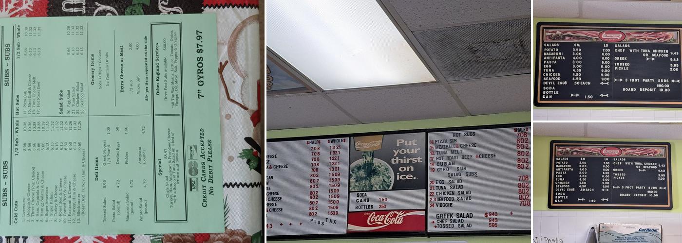 Englund's Subs Menu