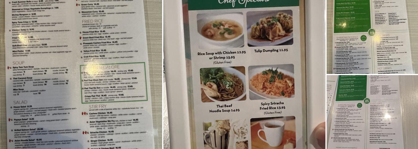 Asian Mint Menu