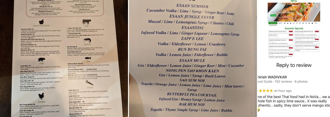 Esaan Menu