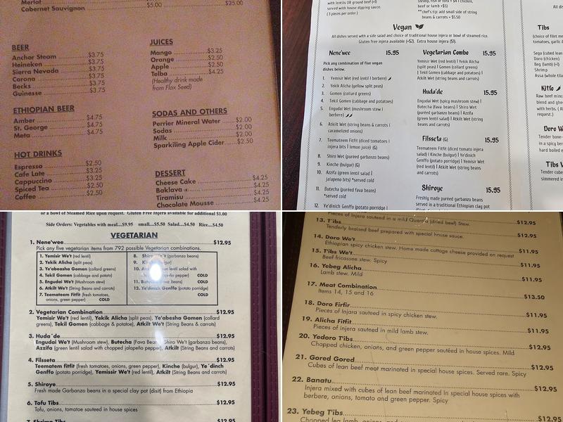 Meskie's Ethiopia Restaurant Menu