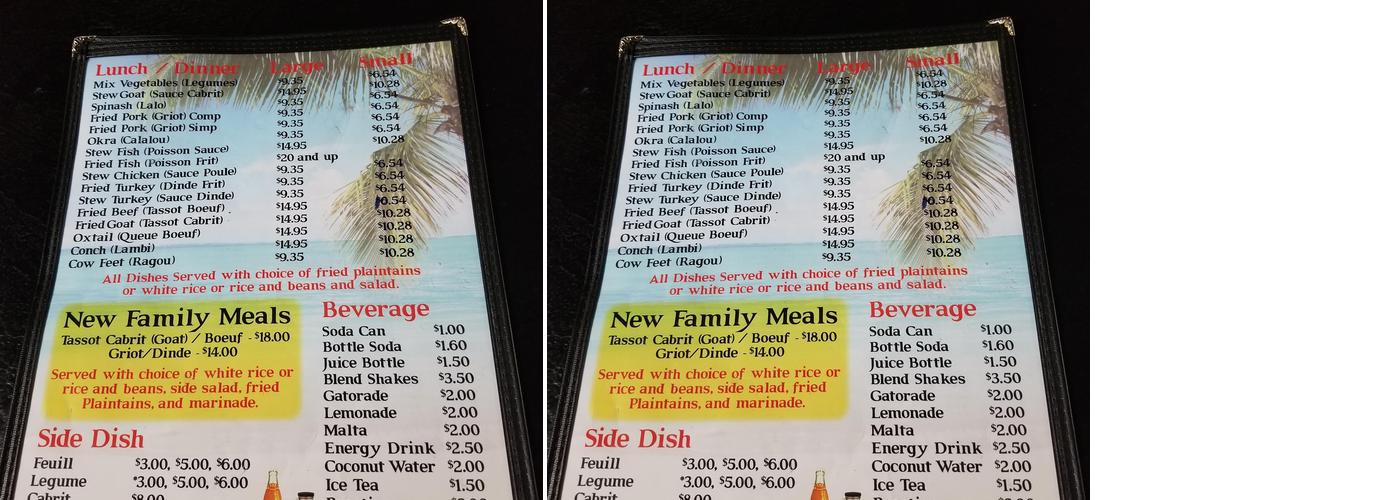 Excell Restaurant Menu