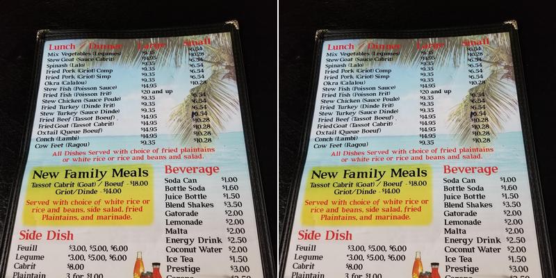 Excell Restaurant Menu