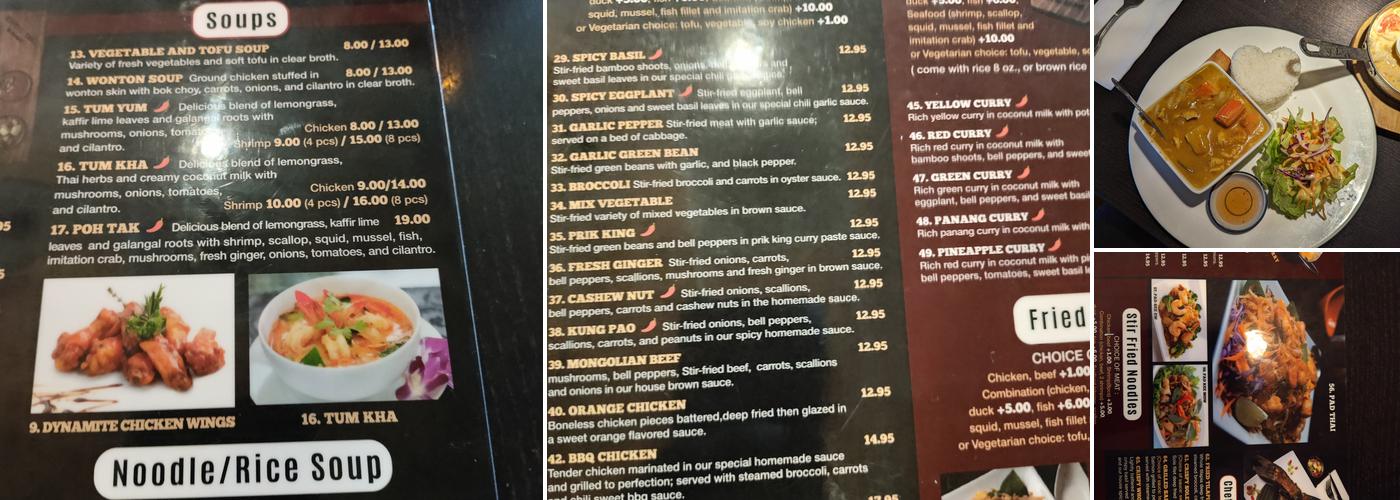 Exotic Thai Cuisine Burbank Menu
