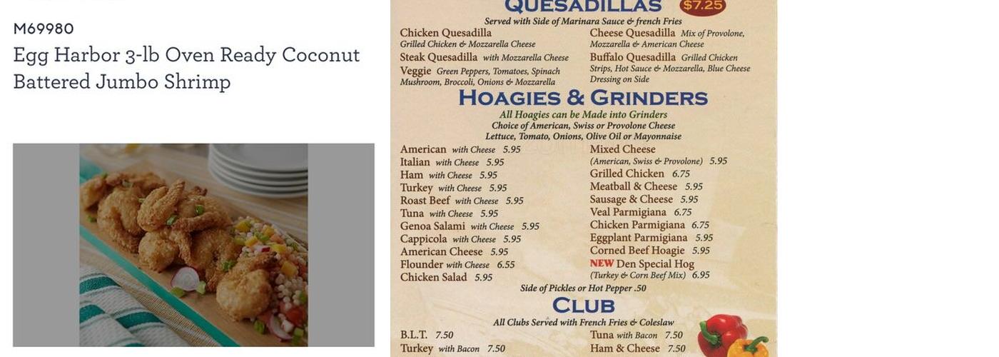 Explorers Den Menu