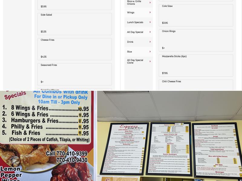 Express Wings & More Menu