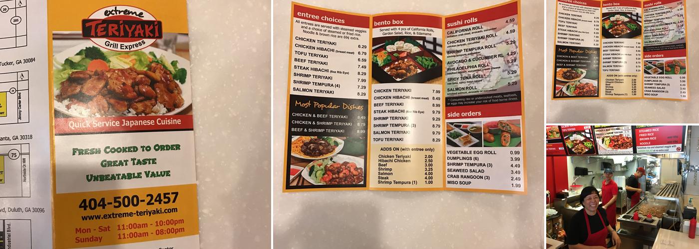 Extreme Teriyaki at Cascade Crossing Menu