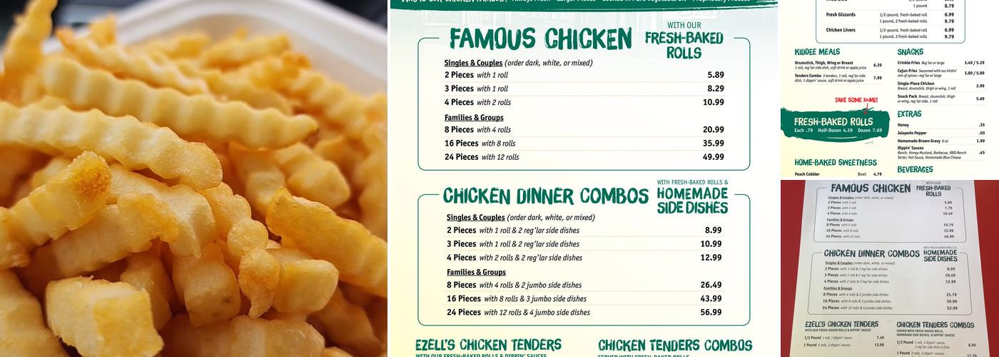Ezell's Famous Chicken Menu