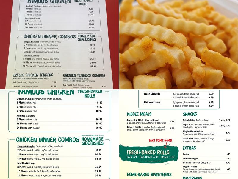 Ezell's Famous Chicken Menu