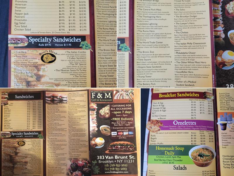 F & M Cafe Menu