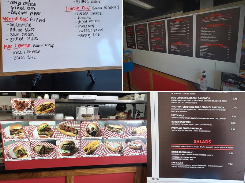 Fab Hot Dogs Menu