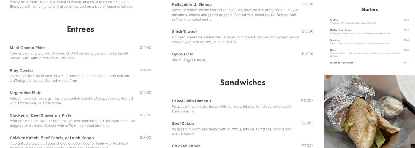 Falafel House & Grill Menu