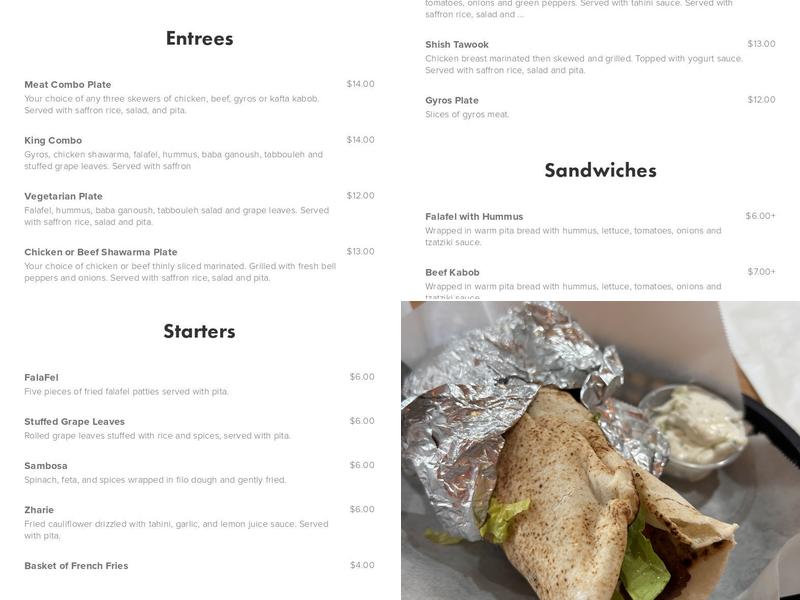Falafel House & Grill Menu