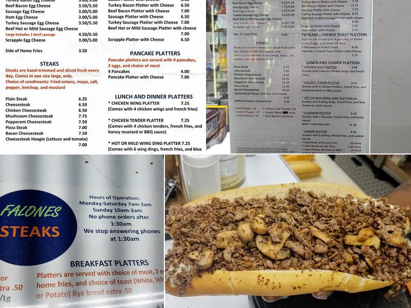 Falone's Steaks & Hoagies Menu