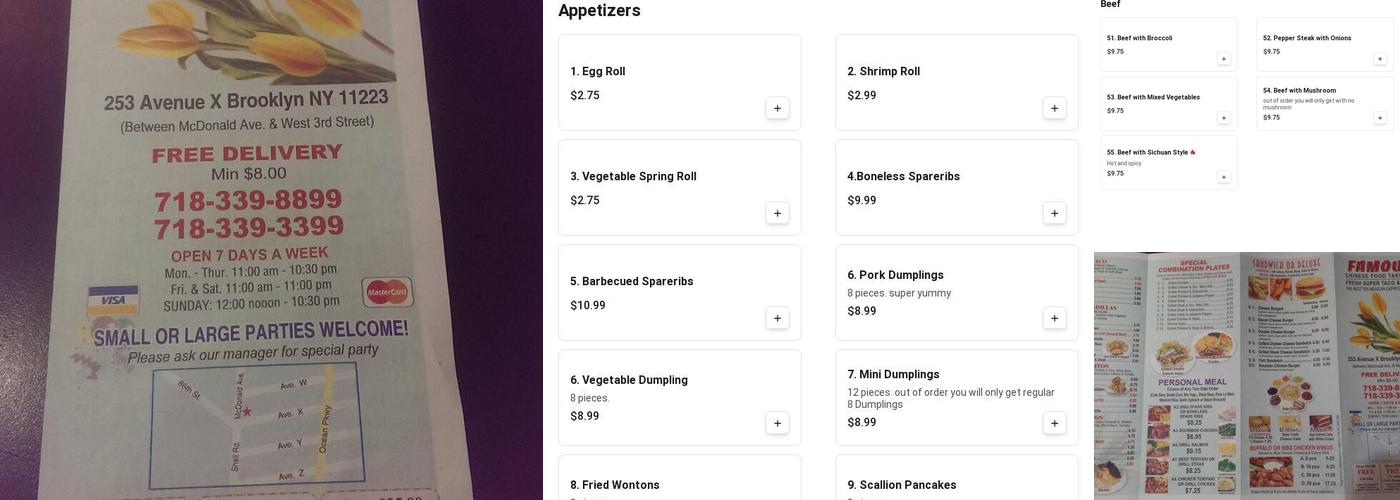 Famous Menu