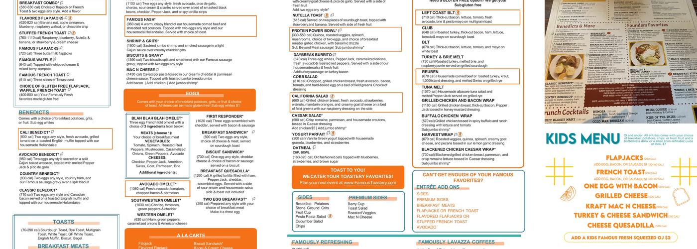 Famous Toastery Menu