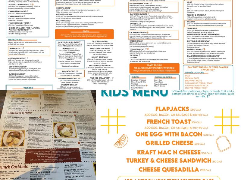 Famous Toastery Menu