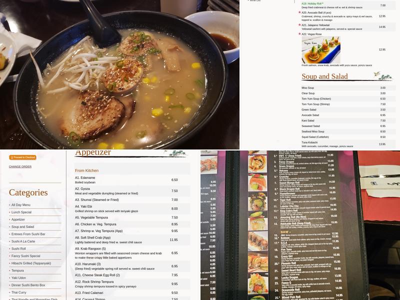 Fancy Q Japanese And Thai Restaurant Menu