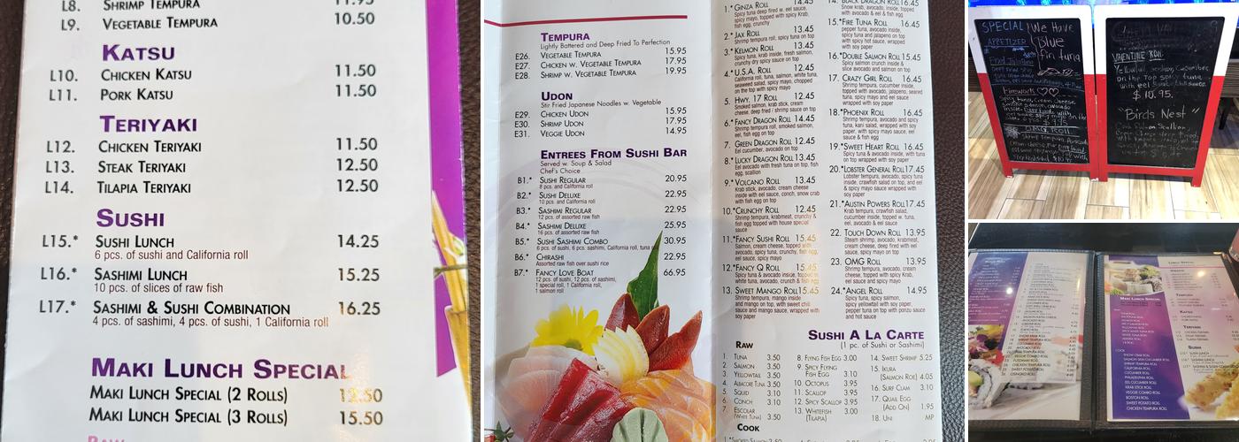 Fancy Sushi Menu