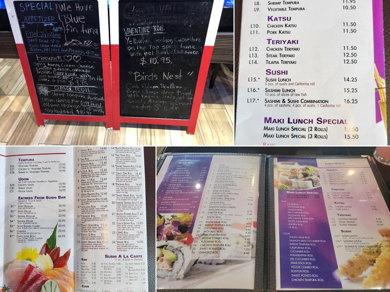 Fancy Sushi Menu