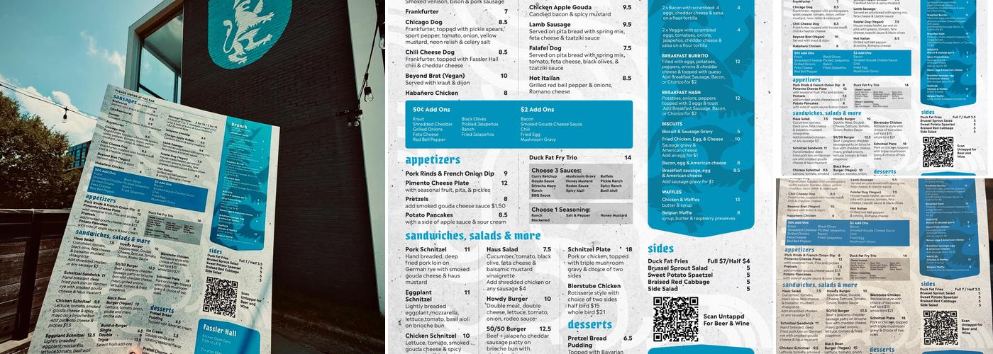 Fassler Hall Menu