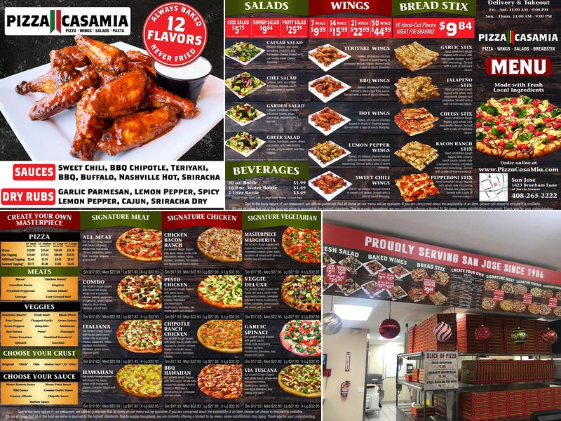 Fast Pizza Menu