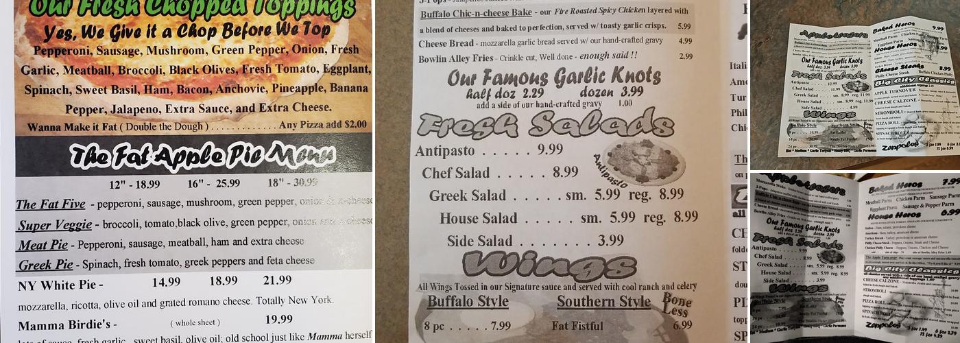 The Fat Apple Menu