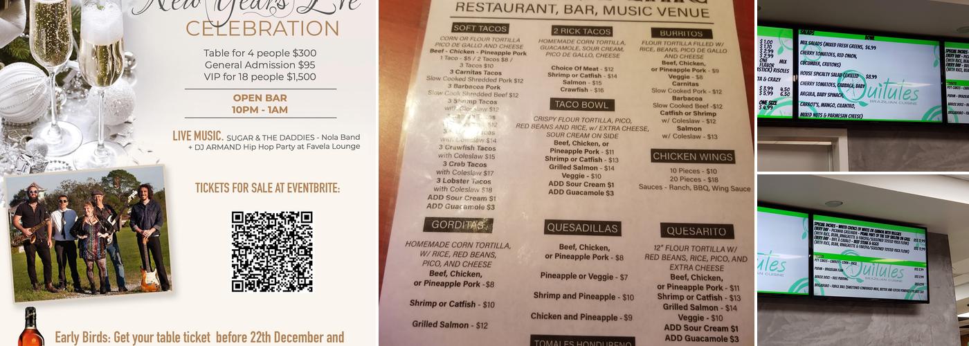 Favela Chic Menu