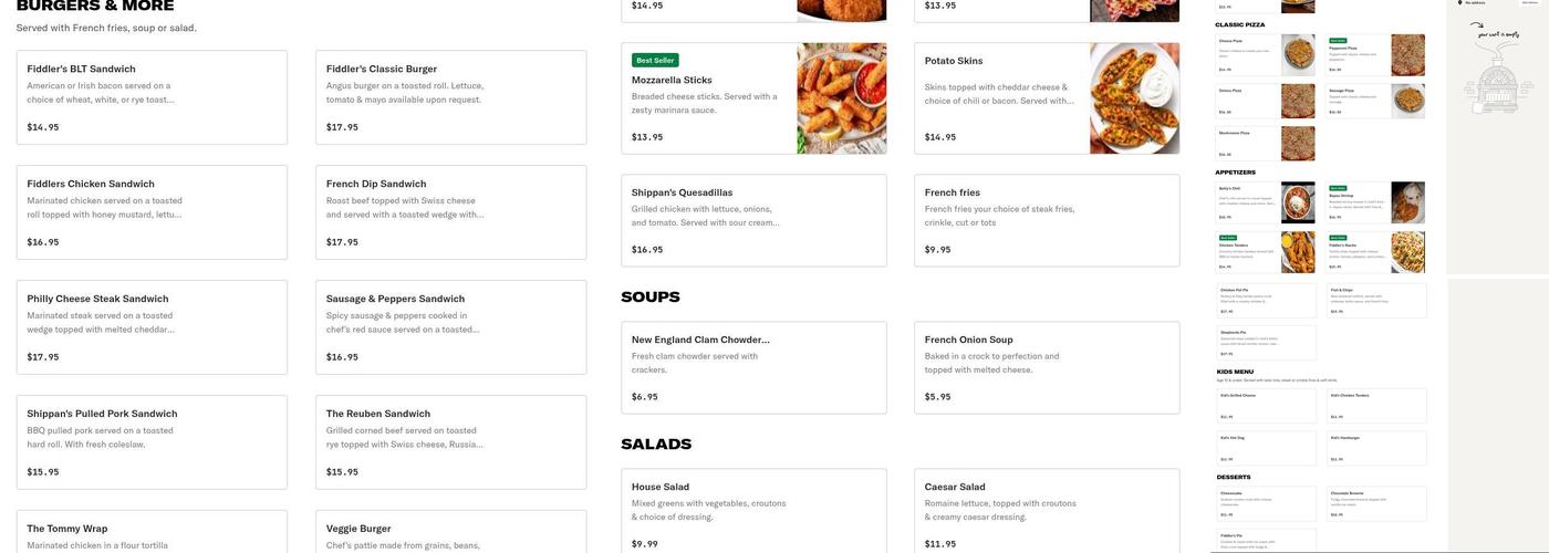 Fiddler's Green Menu