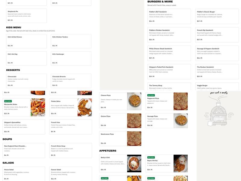 Fiddler's Green Menu