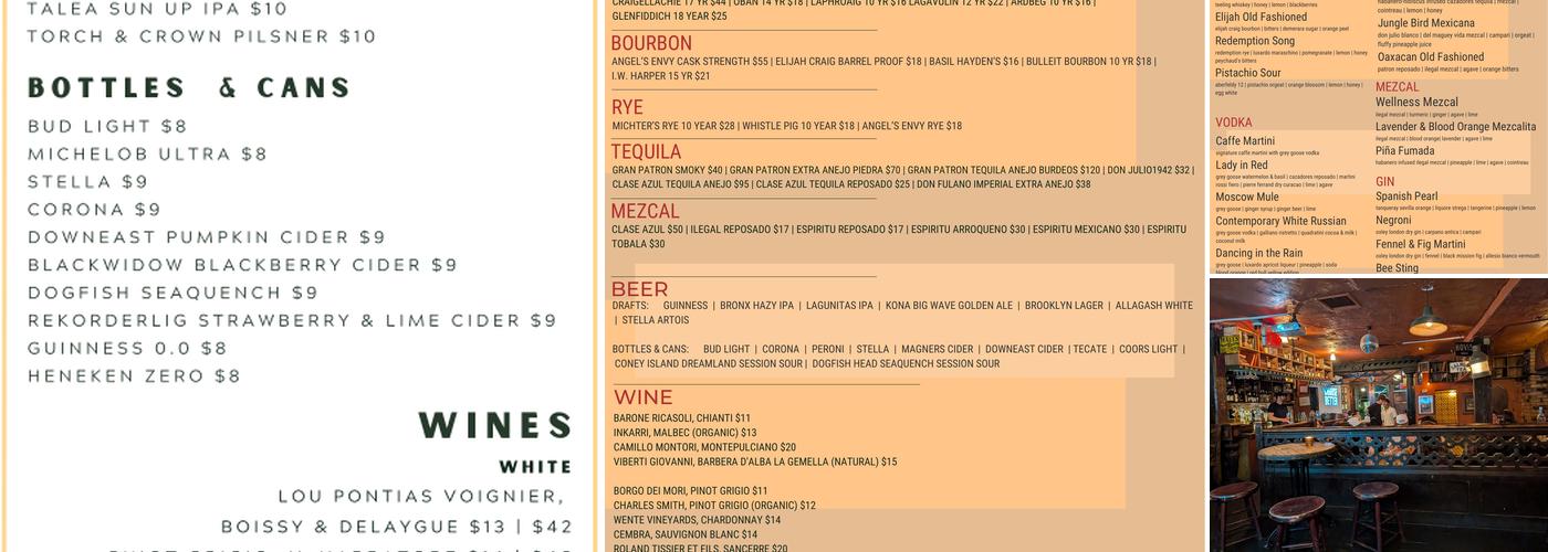 Fiddlesticks Pub Menu