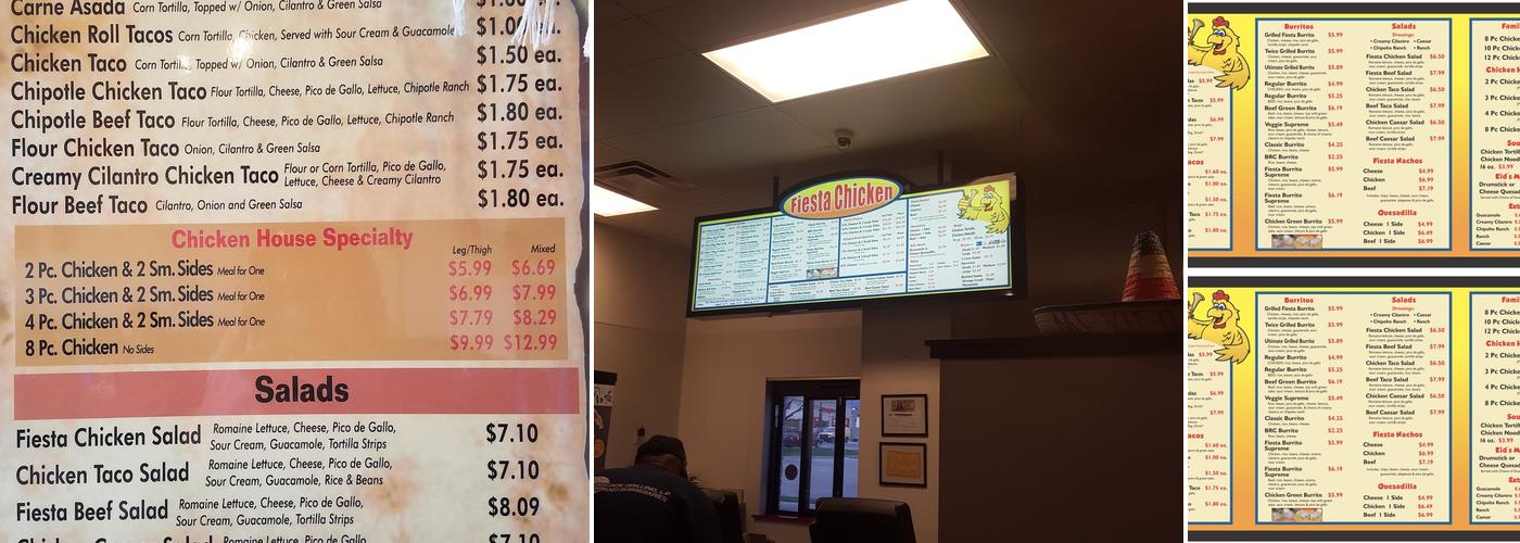 Fiesta Chicken Menu