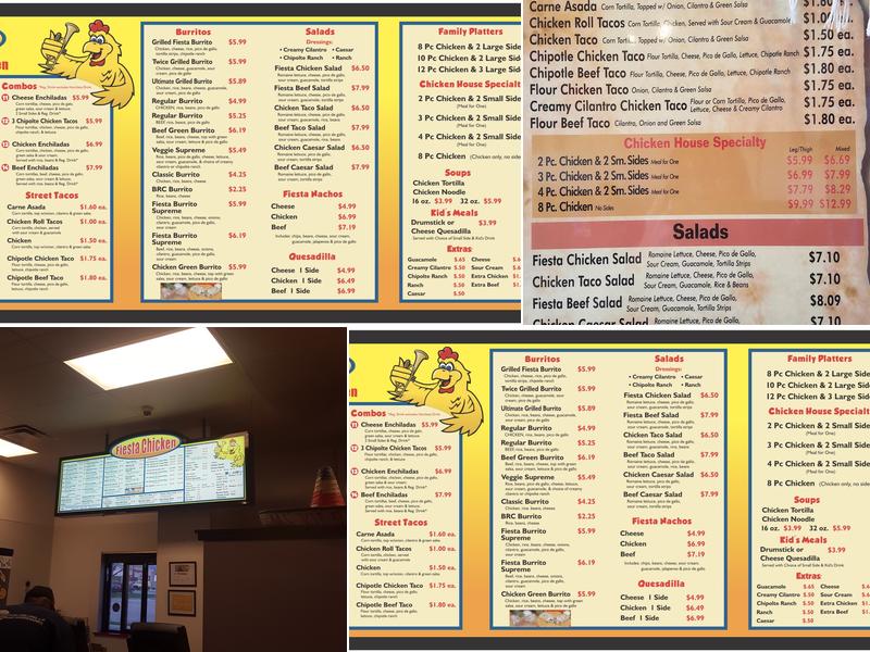 Fiesta Chicken Menu