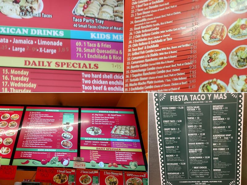 Fiesta Taco Menu
