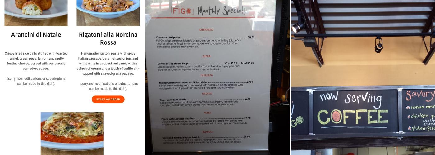 FIGO Pasta Upper Westside/Buckhead Menu