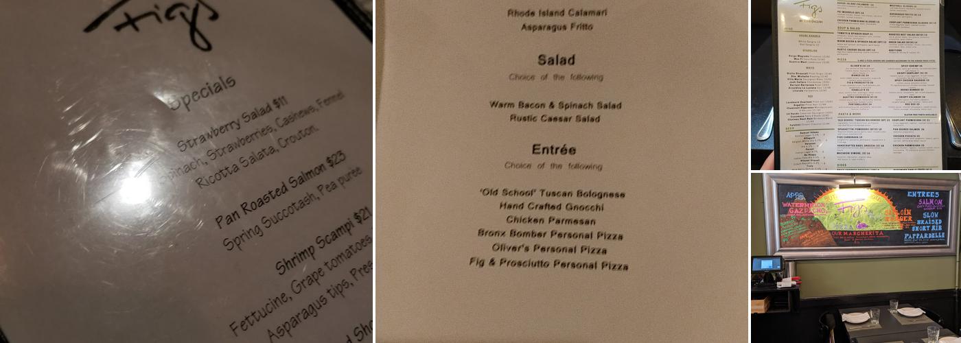 Figs by Todd English Menu