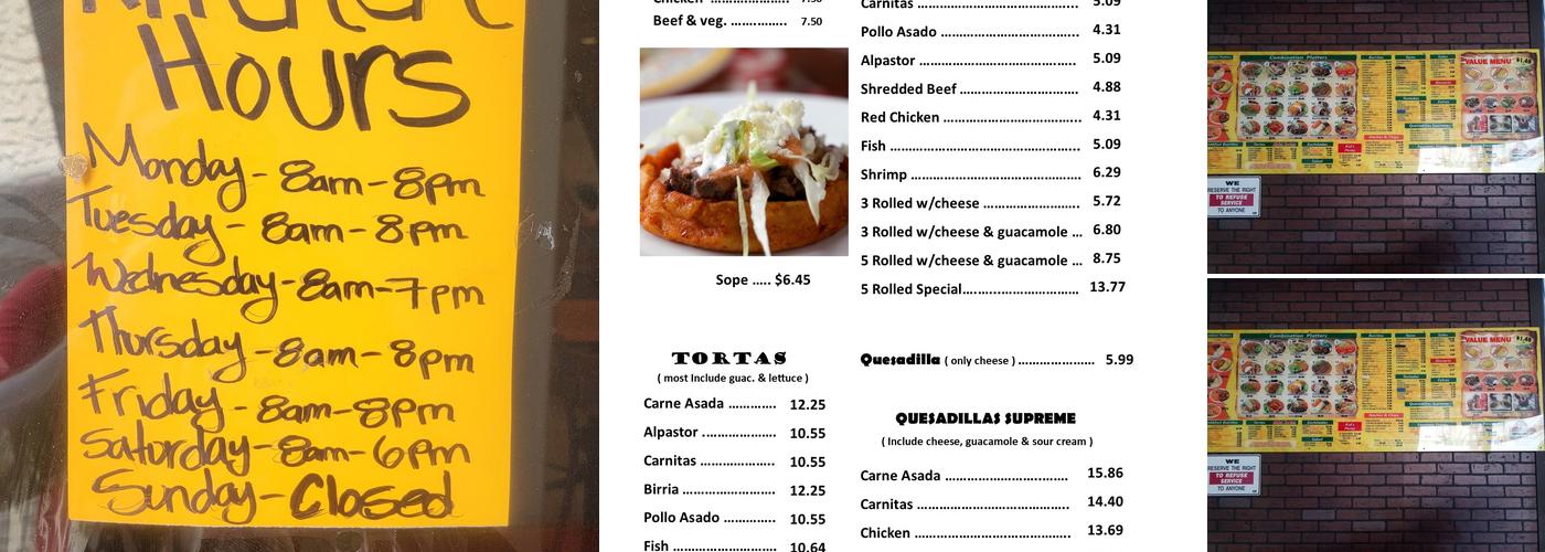 Filiberto's Mexican Food Menu
