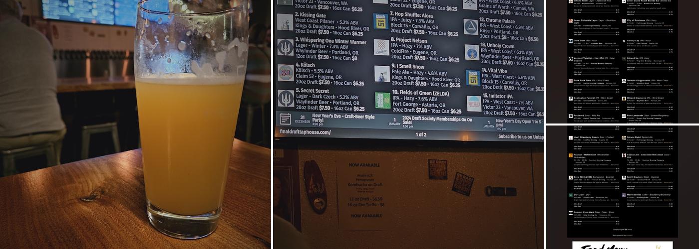 Final Draft Taphouse Menu