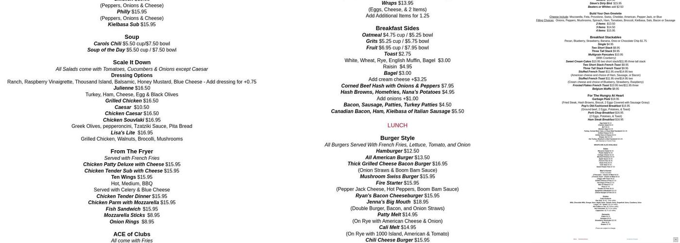 Finally Ours Menu