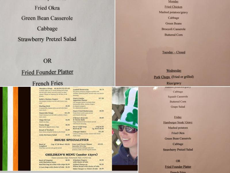 Finn McCools Menu