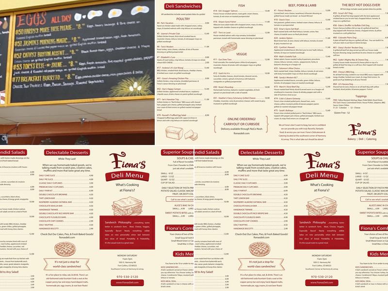Fiona's Menu