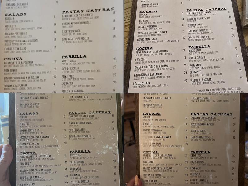 Fiorito Menu