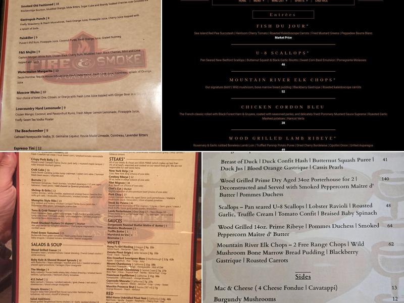 Fire & Smoke Menu